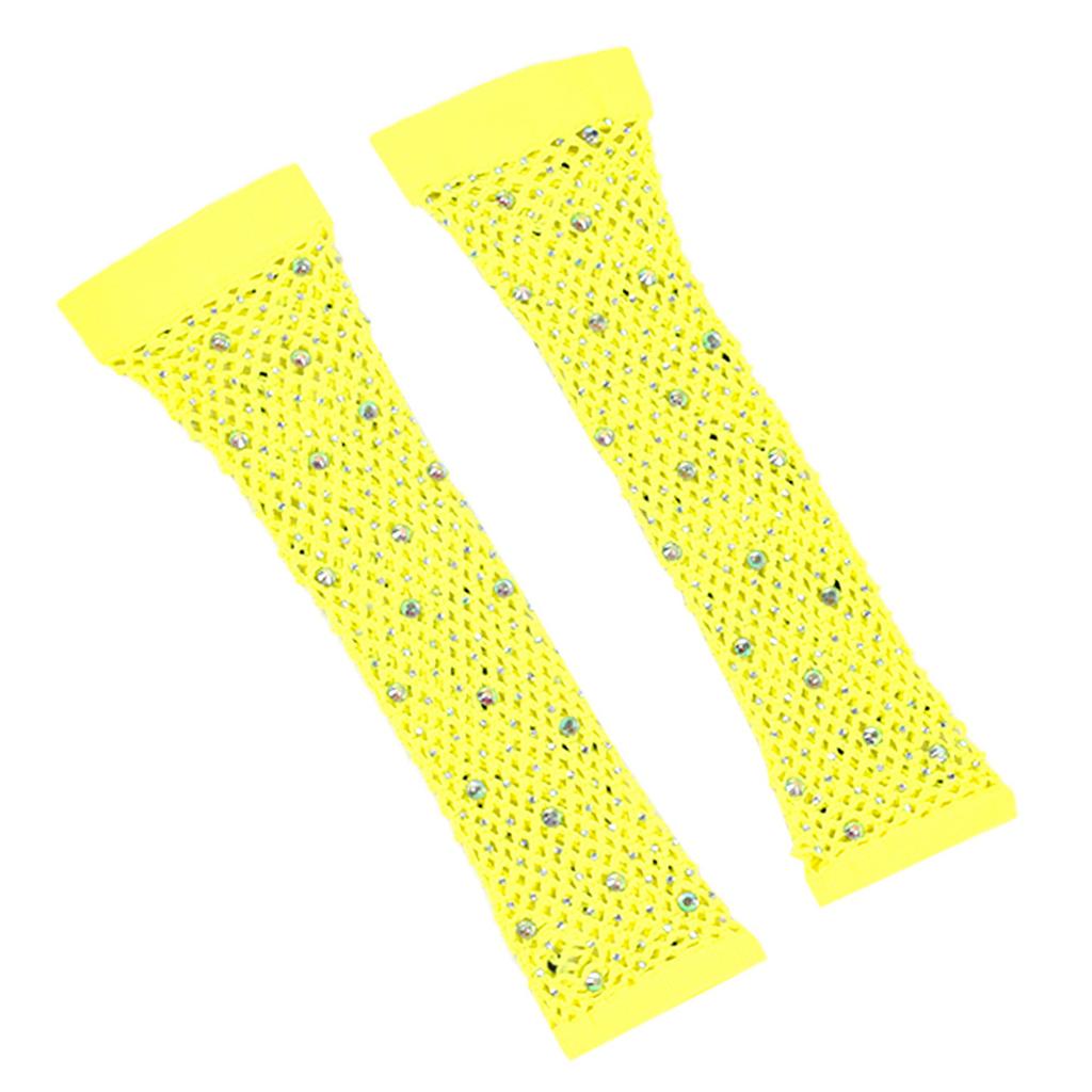 Blingbling Fishnet Gloves Concert Livehouse Party Costume Accessories Hollow Fishnet Gloves for Women and Girls