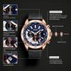 Men's Chronograph Quartz Sports Watches Leather Band Waterproof Luminous Wristwatch Man Relogios Masculino