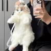 Kawaii Plush Simulation Cat Backpack Handmade Cute Kitten Shoulder School Bag Gift for Women Girls Birthday Christmas Present