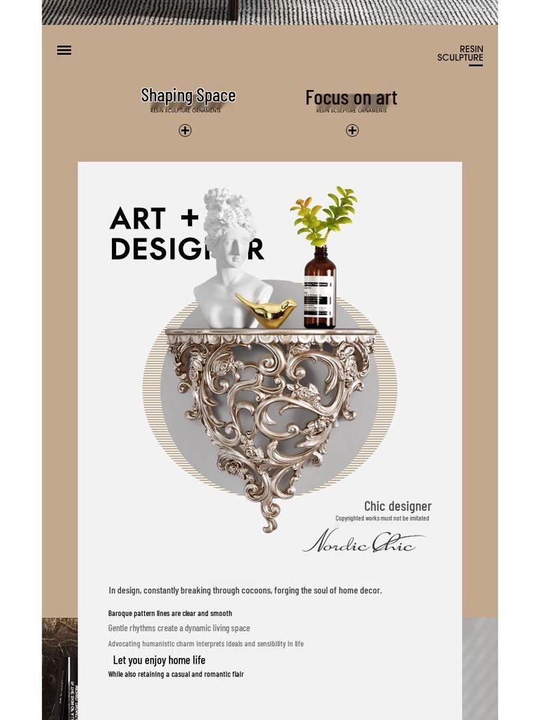 European Creative Resin Wall Shelf – Decorative Hanging Ornament for Home