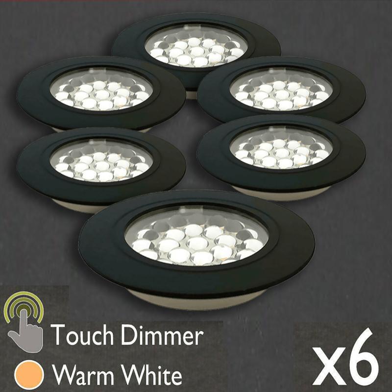 

1/3/6x 12v black LED Touch Sensitive On Off Warm Spot Light Motorhome Camper 1pcs