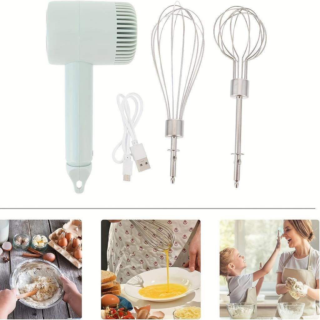 1 Set Multifunctional Electric Garlic Masher & Egg Beater 2-in-1 Set - Rechargeable, Portable, Handheld Mixer & Mini Meat Grinder - USB Charging