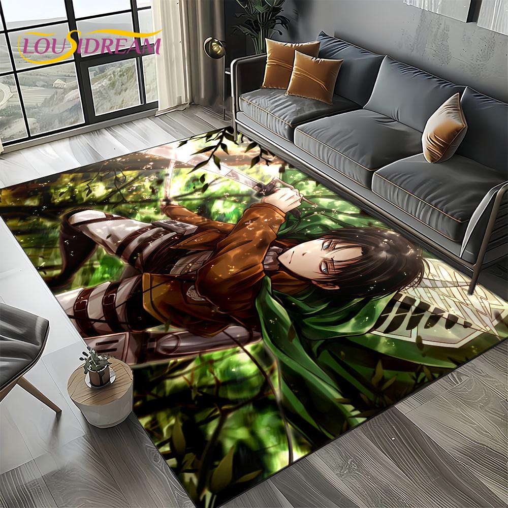 Attack on Titan Eren Anime Cartoon Carpet Rug for Bedroom Living Room Home Sofa Decoration,kids Play Decor Floor Mat Gift