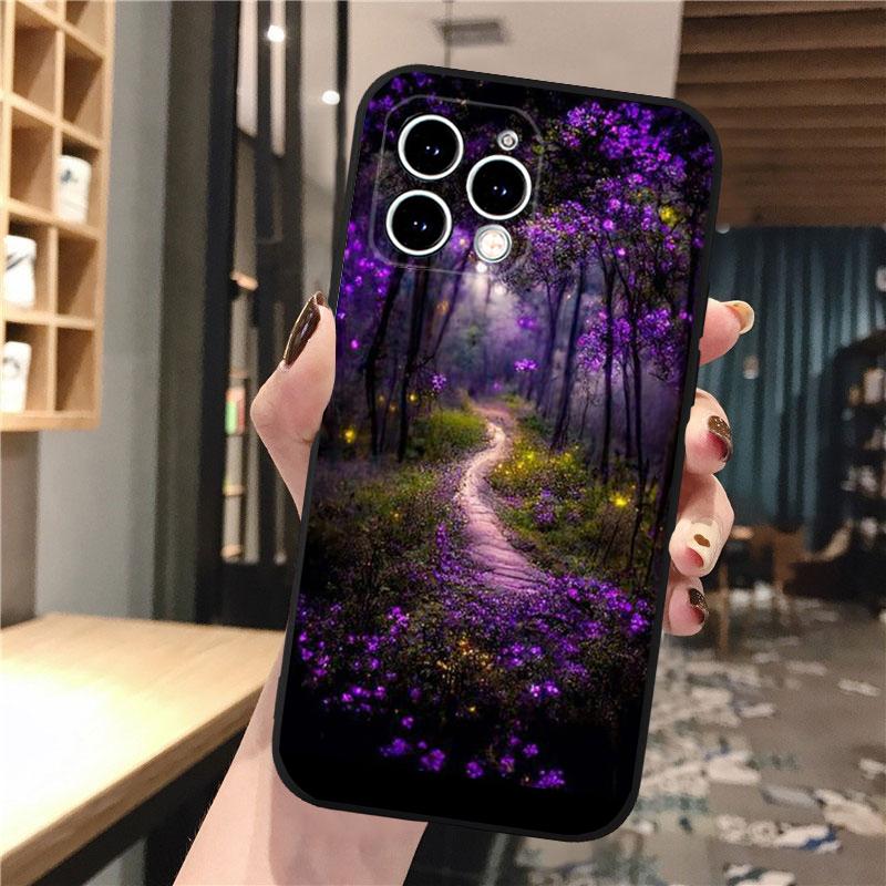 Forest Night Butterfly Tree Moon Phone Case For Iphone 15 14 Pro Max 13 12 11 Pro Max XSMax XR 12 13 Mini 14 Plus