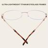 New Luxury Design Titanium Glasses Frame Elliptical Semi-Rimless Elegant Eyeglasses Retro And Fashionable Women's Eyewear