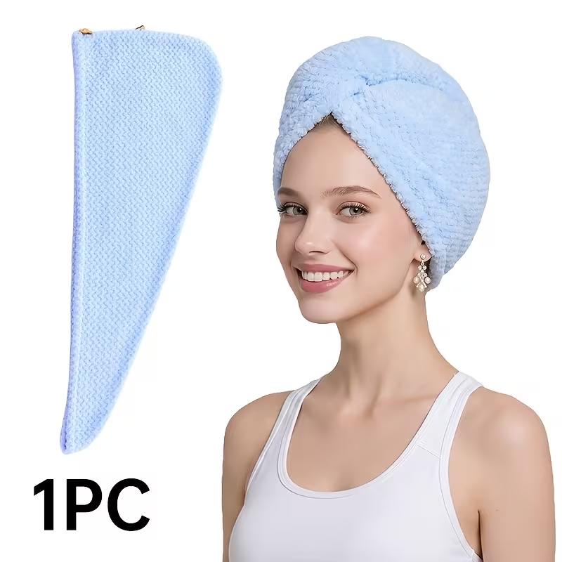 Microfiber Hair Towel Wrap Soft Quick Dry Hair Drying Cap Anti Frizz Hair Turban Bathroom Accessory