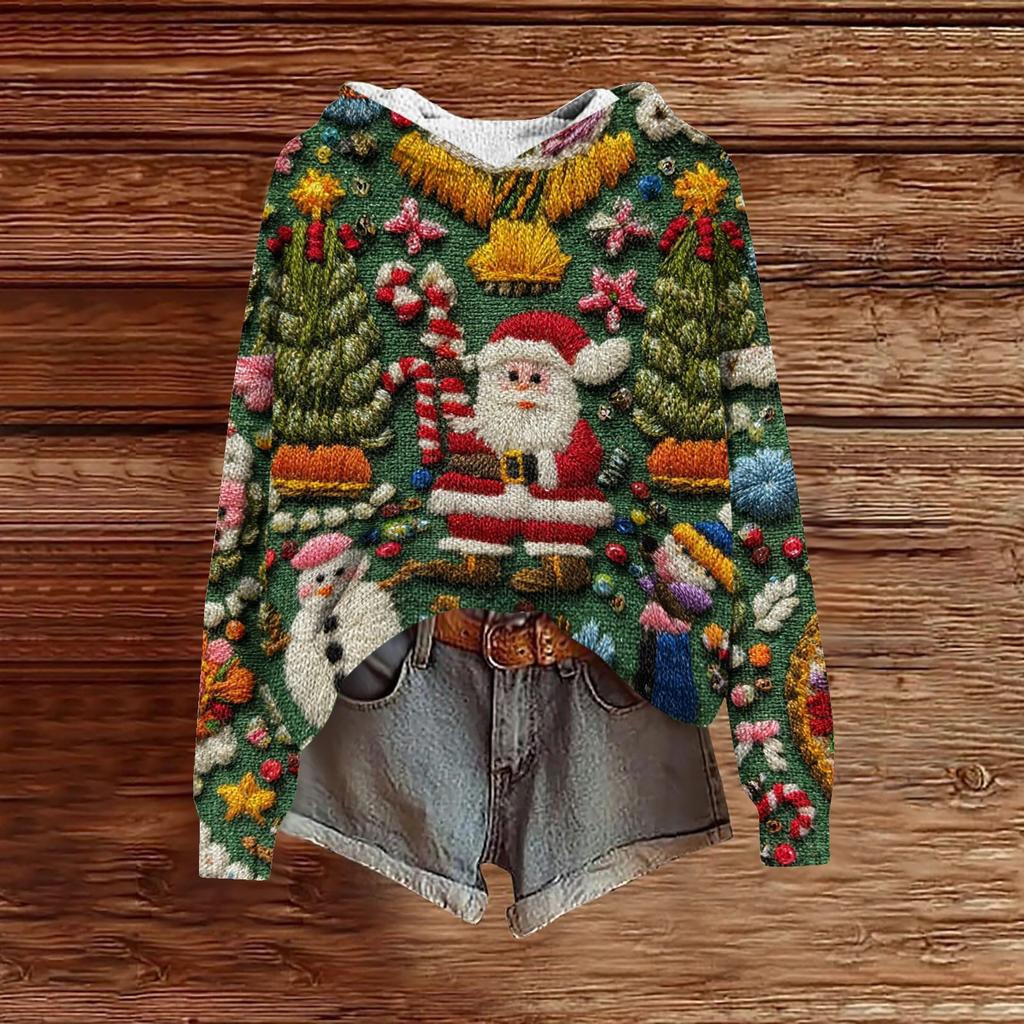 Sweatshirts For Women Knit Sweater Cute Shirt Fall Pullover Hooded Sweatshirt