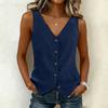 Women’s Fashion Sleeveless Vest Top Button Down Fitted Casual Lightweight Blouse for Daily Wear Office and Travel