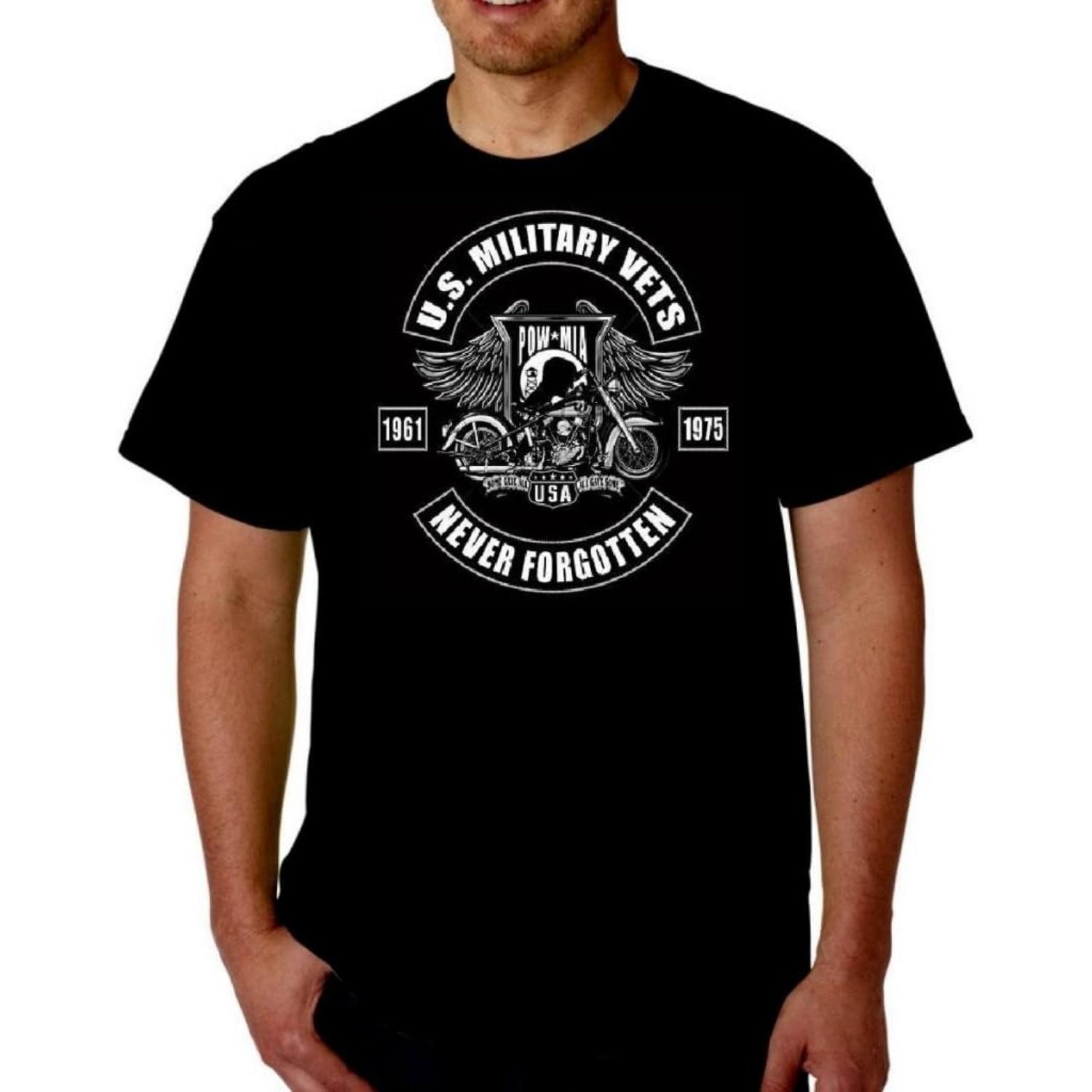 POW MIA Mens T-Shirt Never Forgotten U.S S