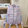 School bag school bag Korean ins plaid high school high value backpack