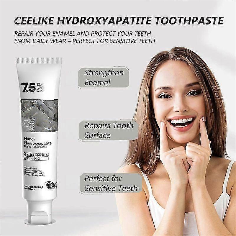 3PCS 7.5% Nano-Hydroxyapatite Toothpaste Remove Deep Clean For Sensitive Teeth 120g