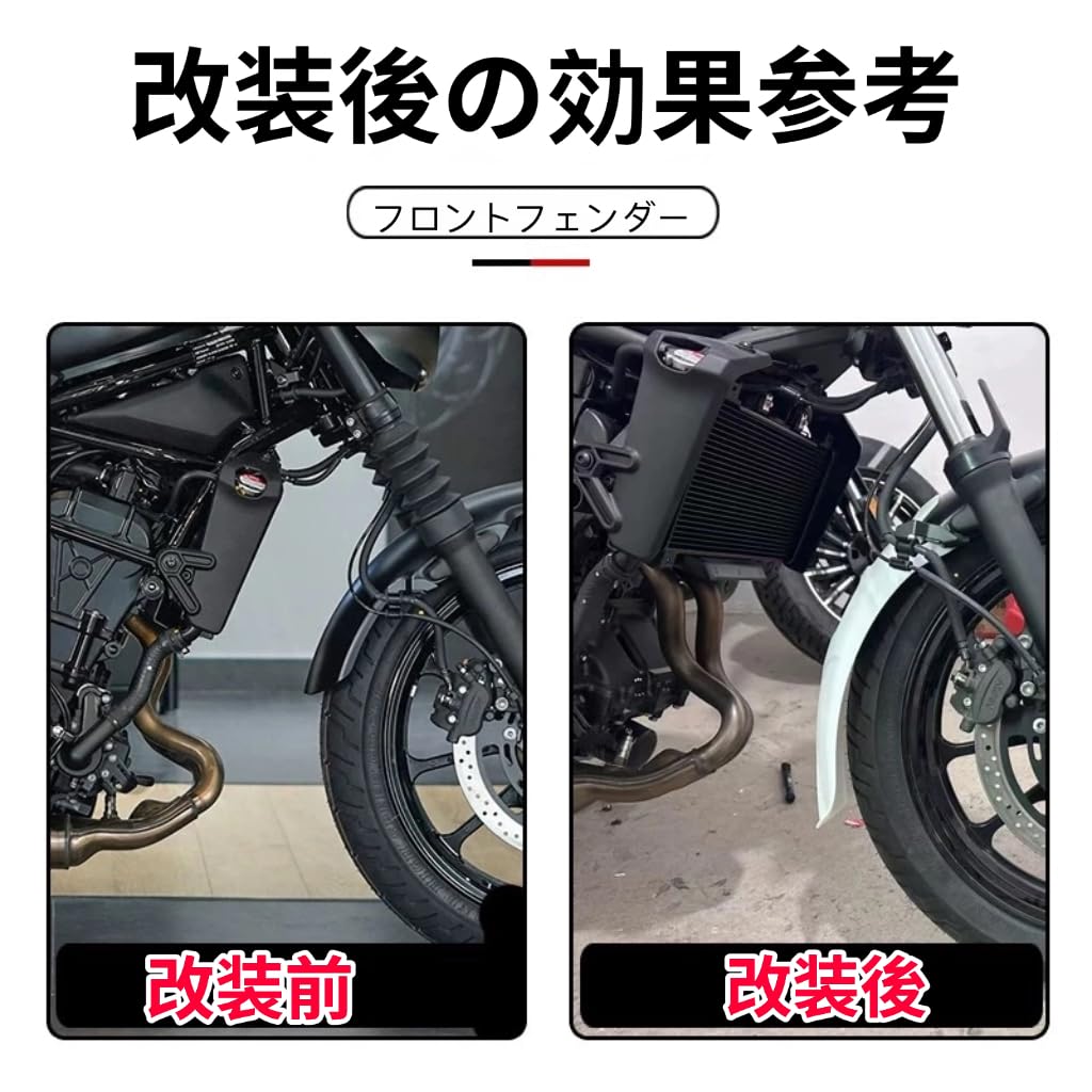 Motokano Eliminator 400/SE 400 (24) Front Fender, Bolt-On, Damage-Free Installation, Black, Mudguard