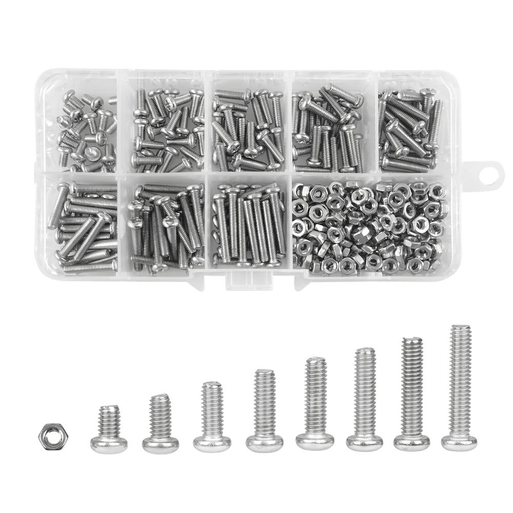 M1 M1.2 M1.4 M1.6 M2.5 M3 Metrisches Gewinde Maschinenschraube Kreuzschlitz Senkkopf Kreuzschlitz Schrauben Kasten-Set 304 Edelstahl Sortiment-Kit