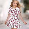 Girls 3D Print Dresses Kids Girl Party Short Sleeve Princess Dress Tank 3D  Moe Cartoon  Print Dress