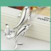 Graceful Double Dolphin Rhinestone Necklace With Classic And Timeless Design