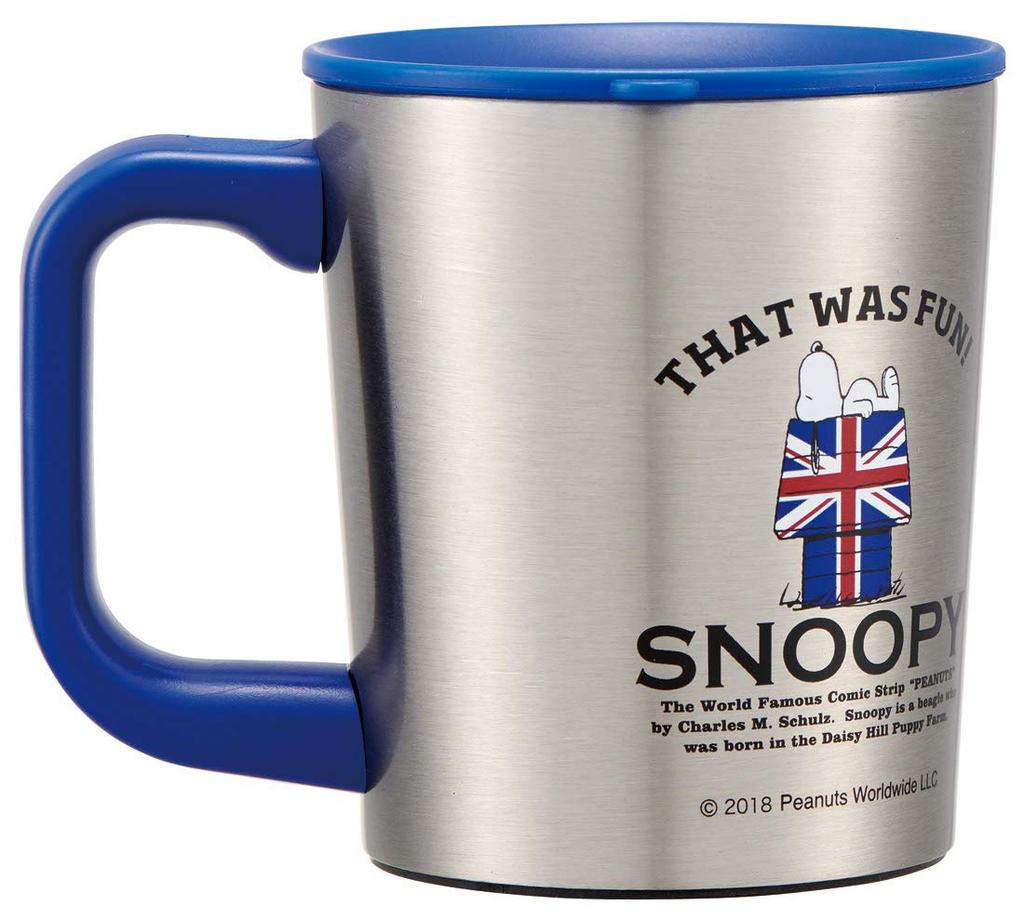 Skater Stainless Steel Mug with Snoopy and Peanuts STMG3F Lid, Design, 320ml,