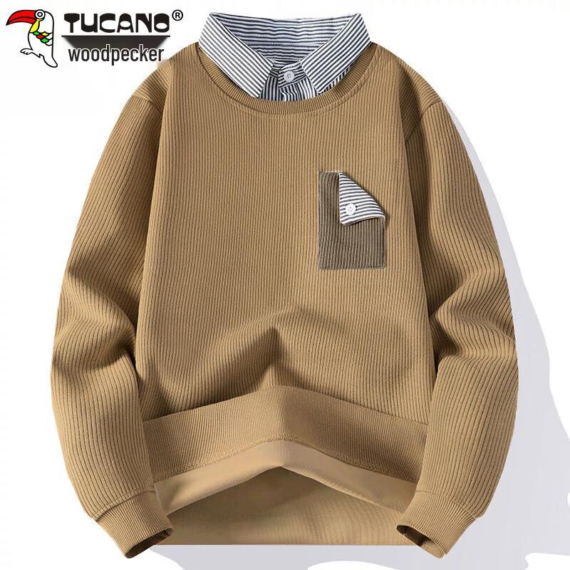 

TUCANO Мужской свитшот с воротником-рубашкой из искусственного двухслойного материала 3XL