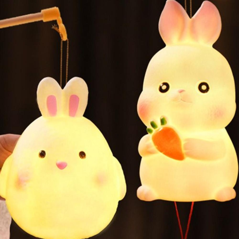 Cartoon Chinese Rabbit Lantern Blessing Antique Lantern Portable Handheld Lamp  Kindergarten
