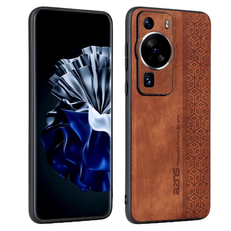 AZNS Back Shell for Huawei P60/P60 Pro Imprinted PU Leather Coated TPU Cover Phone Case
