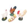 4pcs Simulated Farm Chicken Figurines Set Lifelike Small Rooster Hen Chicks Decoration for Tabletop Garden Courtyard