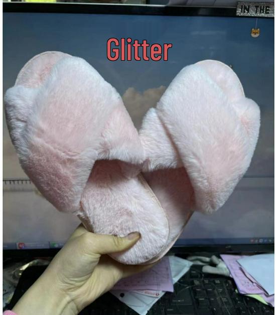 Pantofole da donna in cotone peluche incrociate a punta aperta Autunno/Inverno 2022