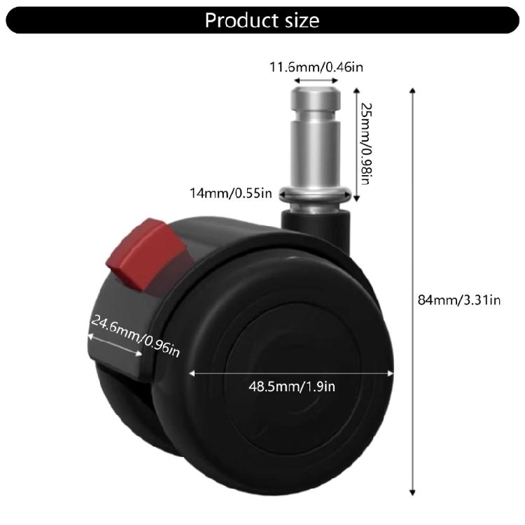 Office Chair Wheel Caster Replacement 360 Degree Chair Castors Replacement Roller Furniture Swivels Rollers Enduring