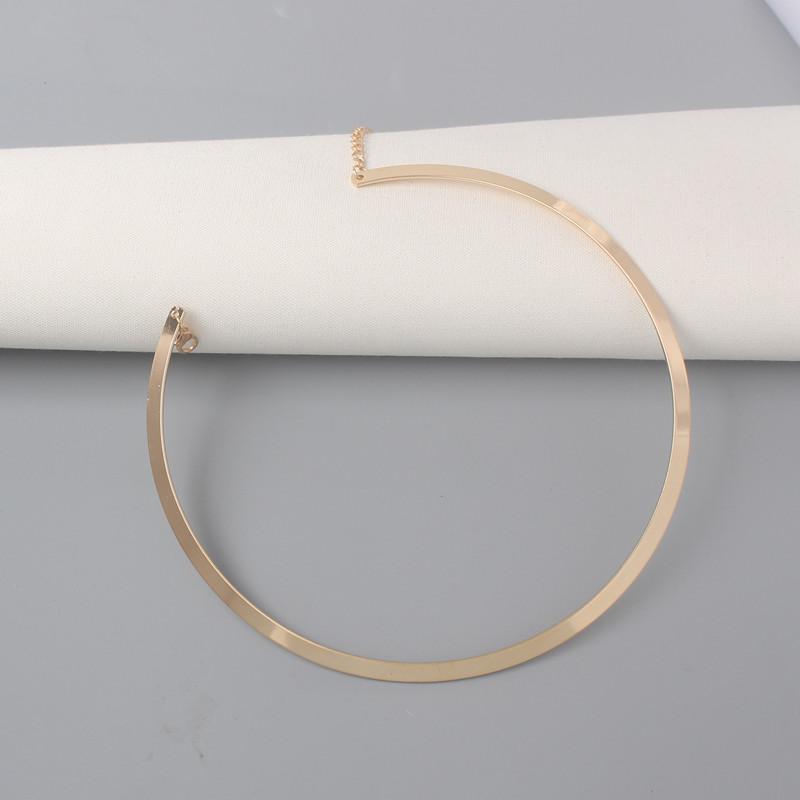 

Punk Torques Colar for Women Personality Choker Necklace Circular Punk Collares Necklace Gothic Zircon Gold Color Bijoux
