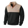 Men's Cable Knit Pullover Sweater Casual Long Sleeve Stand Collar 1/4 Button Up Fall Winter Sweatshirts