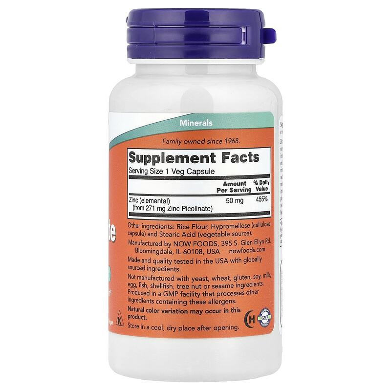 Zinc Picolinate, 50 mg, 120 Veg Capsules