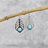 Genuine Blue Turquoise Oxidized Earrings Turquoise Dangle Earrings Sterling Silver Earrings for Women Bridesmaid Jewelry Unique Gift