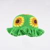 Korean Sunflower Lotus Leaf Brim Handmade Crochet Wool Basin Hat Women'S Autumn Winter Warm Sweet Knitted Bucket Hat