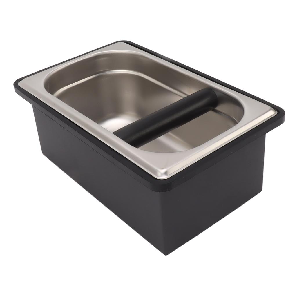 Coffee Knock Box Rubber Coffee Box with Removable Stainless Steel Ground Container for Cafe Bar S