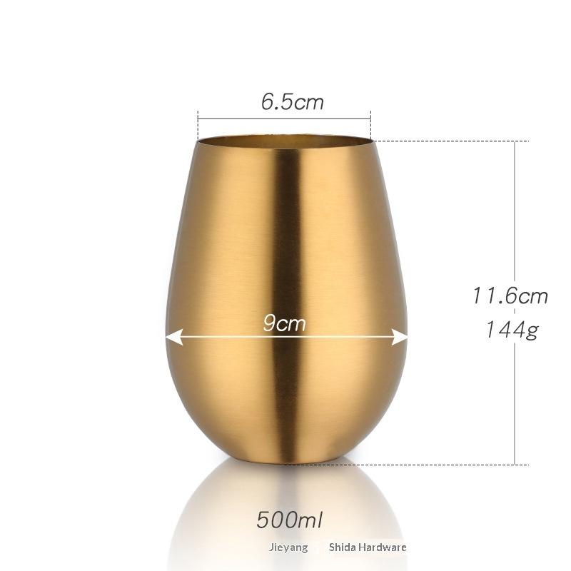 New Stainless Steel Wine Cup With Straw Single Layer Metal Drinking Mug Multifunction 500Ml Big Belly Cup Outdoor Drinkware