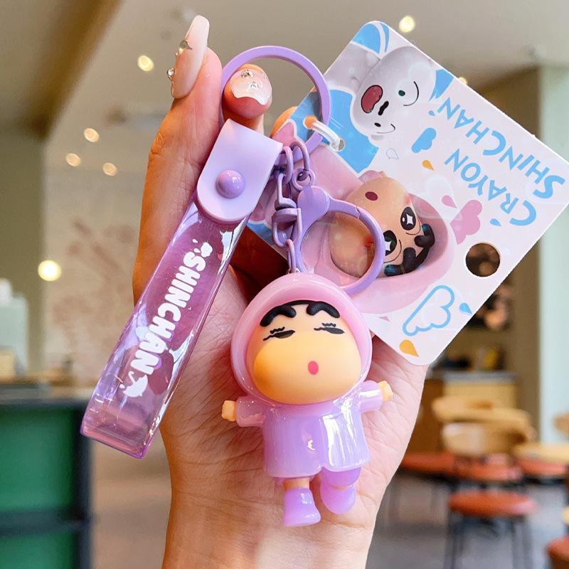 Echter Crayon Shin-chan Plüsch-Schlüsselanhänger: Unisex Regenmantel Anhänger für Schlüssel und Taschen