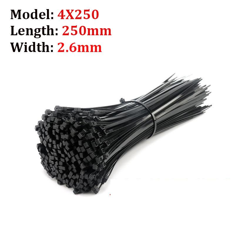 Self-locking Plastic Nylon Cable Tie 100 Pieces Black 5x300 Cable Tie Fastening Ring 3x200 Industrial Cable Tie Cable Tie Set