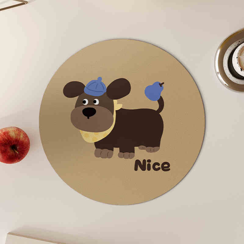 

Retro Cartoon Coasters Creative Anti-scald Non-slip Home Heat-resistant Dish Mats Table Heat-insulating Water-absorbing Coaster