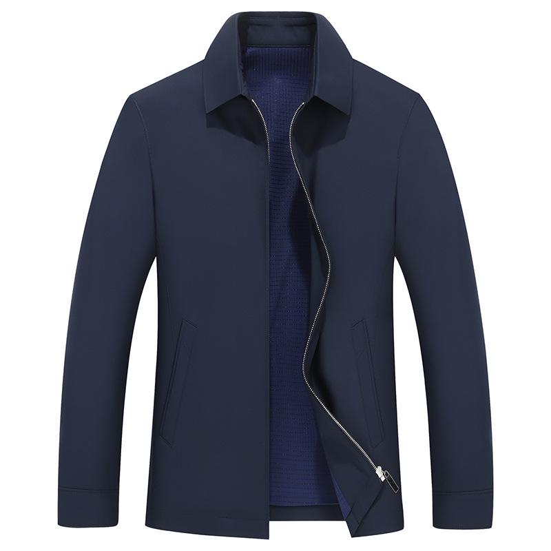 

Чоловіча повсякденна куртка на весну та осінь - Легка, для середнього та старшого віку Верхній одяг 2XL темно-синього кольору