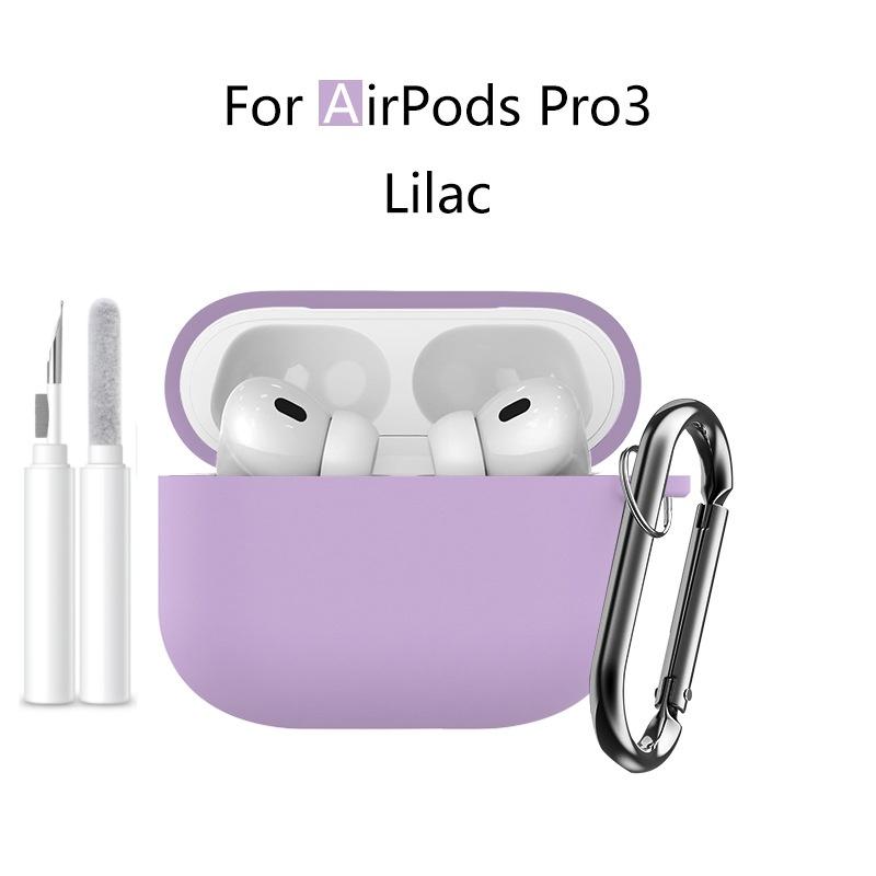 New 2025 For Apple Airpods Pro 3 Case Soft Silicone Full Protective Cover with Cleaning Kit and Keychain for Airpods Pro 3 Case