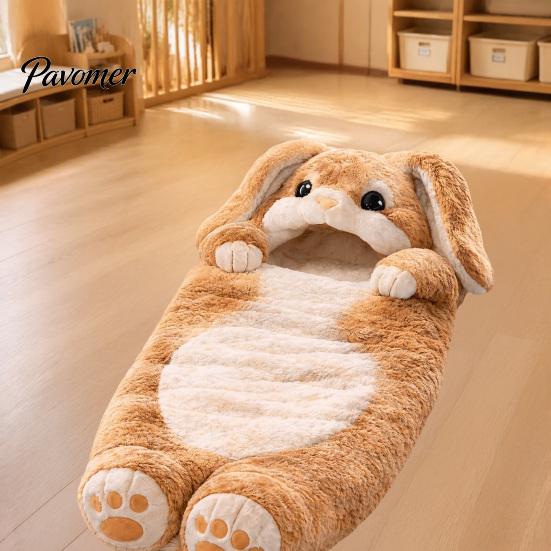 Bunny Slumber Bag Plush Rabbit Envelope Sleeping for Kids, Winter Washable Sleep Sack Bag, Fuzzy Toddlers Boys Girls Kids