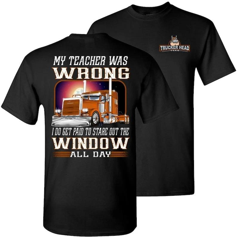 Funny Trucker T-Shirt: Paid To Stare Out The Window S