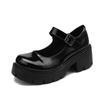 Summer large size new Mary Jane women's shoes thick heel platform jk uniform single shoes high heels women's retro British