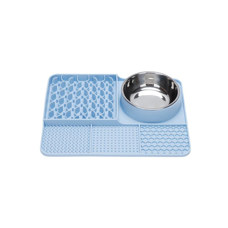 Haustier Multifunktionale Langsamfresser-Schüssel Leck-Futtermatte Silikon Anti-Erstickung Saugnapf Rutschfest Umkippsicher Hundefutter Hundeschale Gesundheit