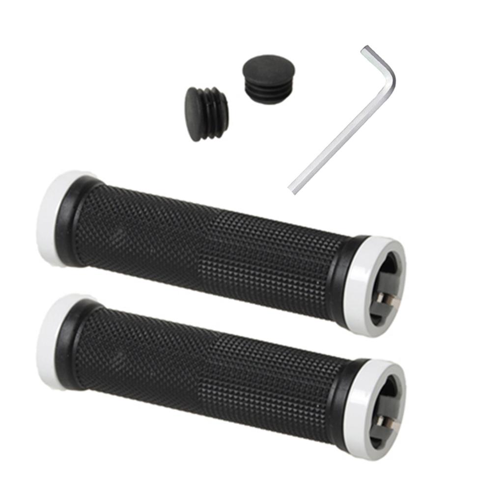 2Pcs Bicycles Handlebars Grip Soft Rubber Cover Bikes Handle Grip Cover Antislip Cyclings Handlebars Grip with End Plug