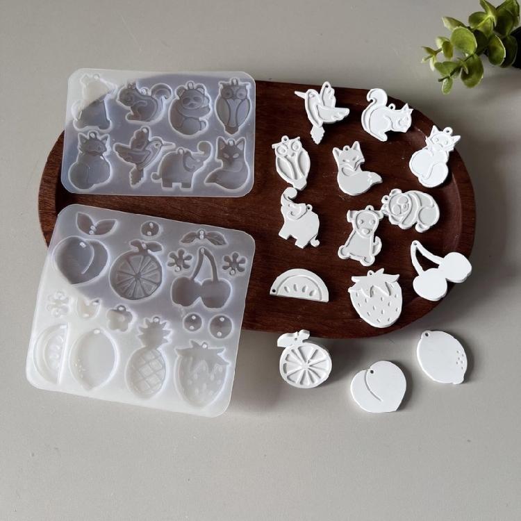 Animal/Fruit Earring Pendant Mold Silicone Crafting Template For DIY Jewelry Charm Creative Gift For Art Lovers