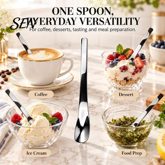 Stainless Steel Ice Cream Spoon 304 Spoon, Multi-Purpose Dessert Scraper Versatile Kitchen Accessory for Yogurt Jam Oatmeal, Dishwasher Safe Stirring