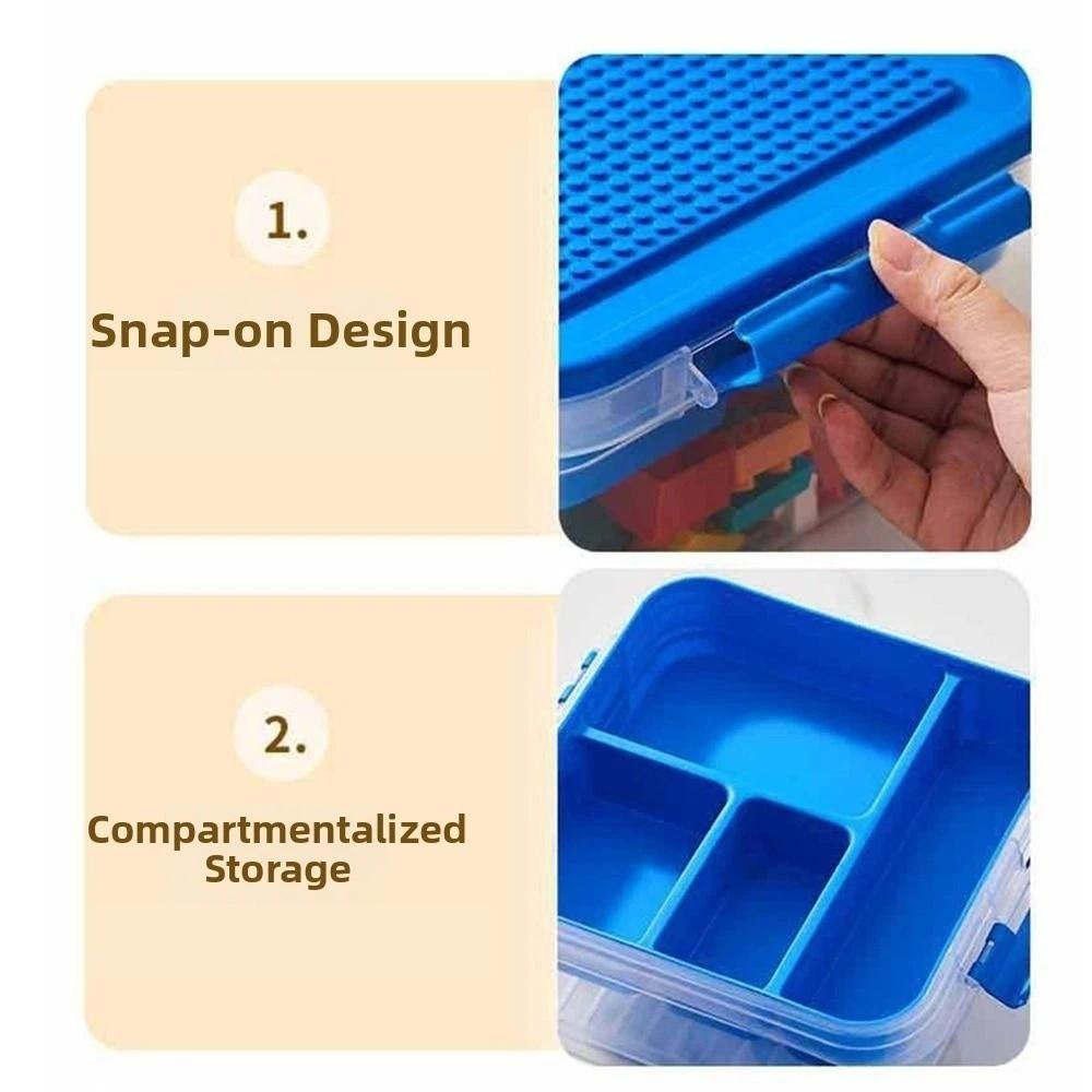 Stackable Building Blocks Storage Box Dustproof Particle Holder Sealed Storage Jars Household