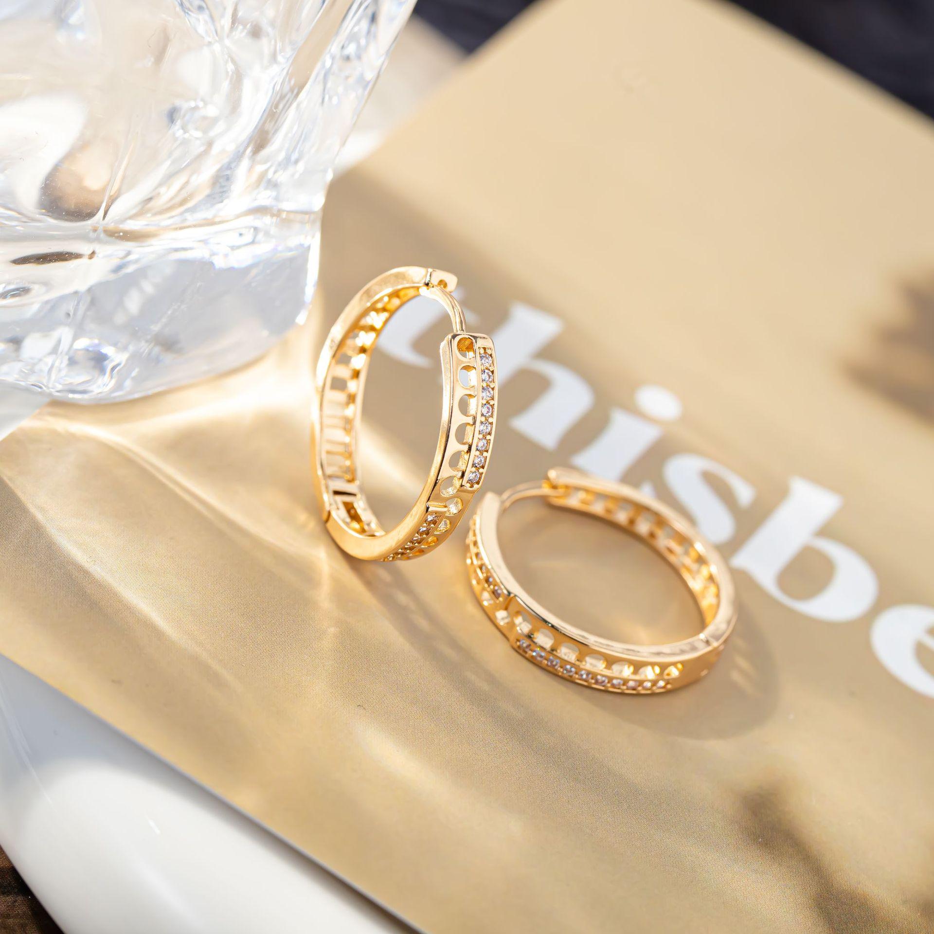 2024 High-End Micro-Set Hollow Hoop Earrings & Unique Ear Cuff for Women
