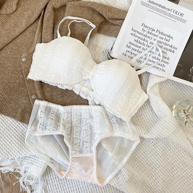 Damen Sommer Dünne Schulterträger Rutschfest Halbe Schale Kleine Brust Sammeln Anti-Hängend Unsichtbare Unterwäsche