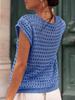 Women's Tie Front Crochet Shrug Short Sleeve Open Front Cropped Knit Cardigan