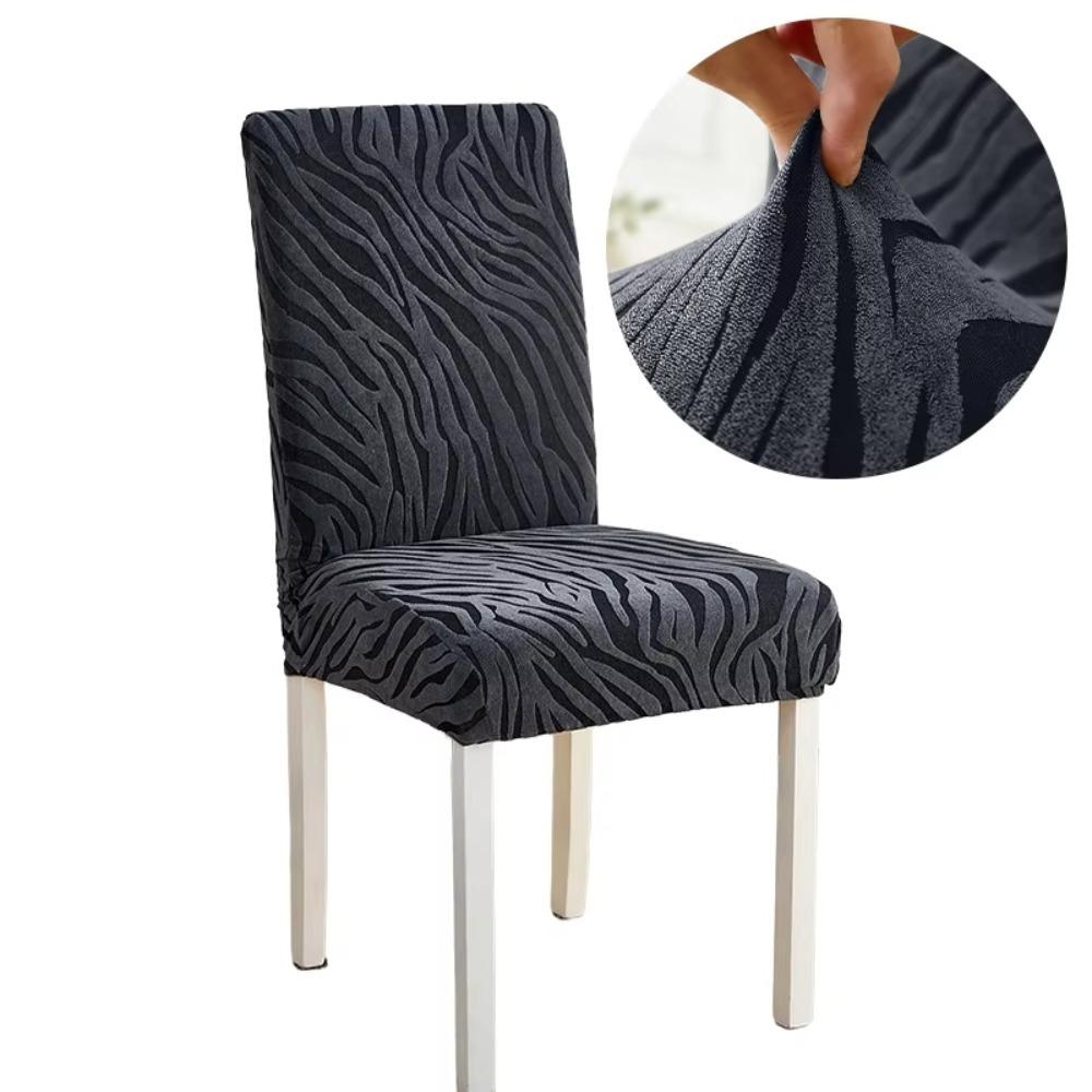 

Thickened Wave Jacquard Chair Covers Washable Removable Dining Chair Covers Anti-Pilling Solid Color Chair Seat Covers Kitchen темно серый